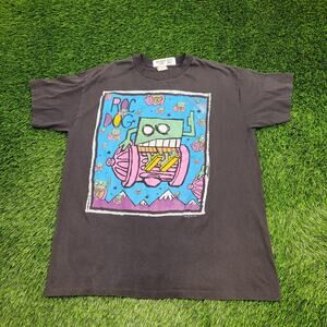 Vintage 1990 Roc Dog Shirt XL 23x28 Faded Black